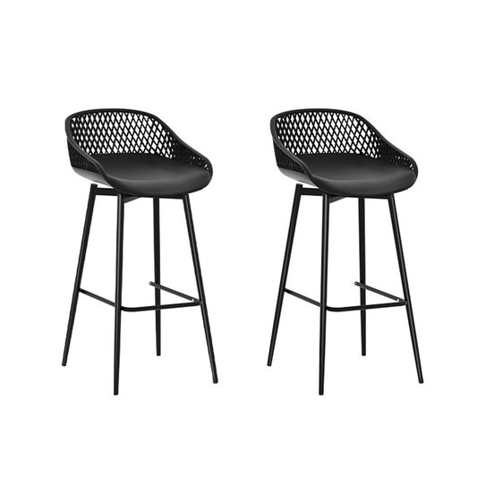 Gardeon 2PC Outdoor Bar Stools Plastic Metal Dining Chair Patio Furniture Garden - Cosy Abode