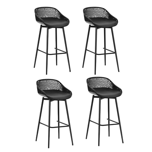 Gardeon 4-Piece Outdoor Bar Stools Plastic Metal Dining Chair Balcony - Cosy Abode