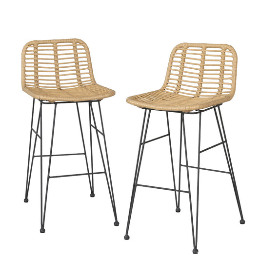Gardeon 2 Piece Outdoor Bar Stools Wicker Dining Rattan Chair - Cosy Abode
