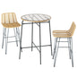 Gardeon 3-Piece Outdoor Bar Set Wicker Table Chairs Patio Bistro - Cosy Abode