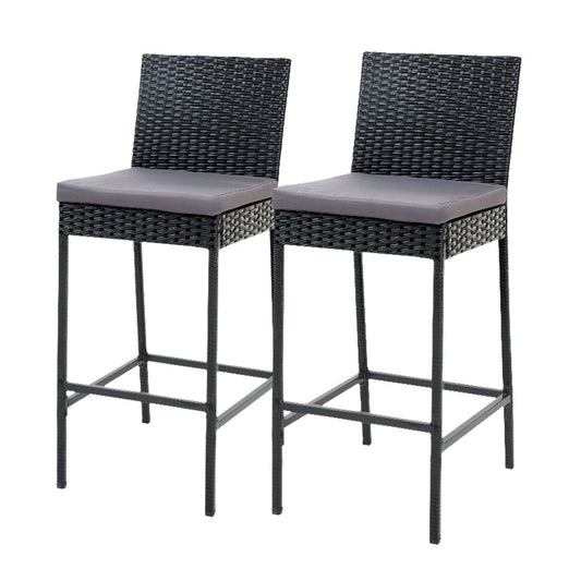 Gardeon 2-Piece Outdoor Bar Stools Dining Chair Bar Stools Rattan Furniture - Cosy Abode