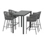 Gardeon 5-Piece Outdoor Bar Set Dining Table Rope Chair Patio Bistro Set - Cosy Abode