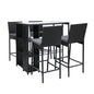 Gardeon 5-Piece Outdoor Bar Set Patio Dining Chairs Wicker Table Stools - Cosy Abode