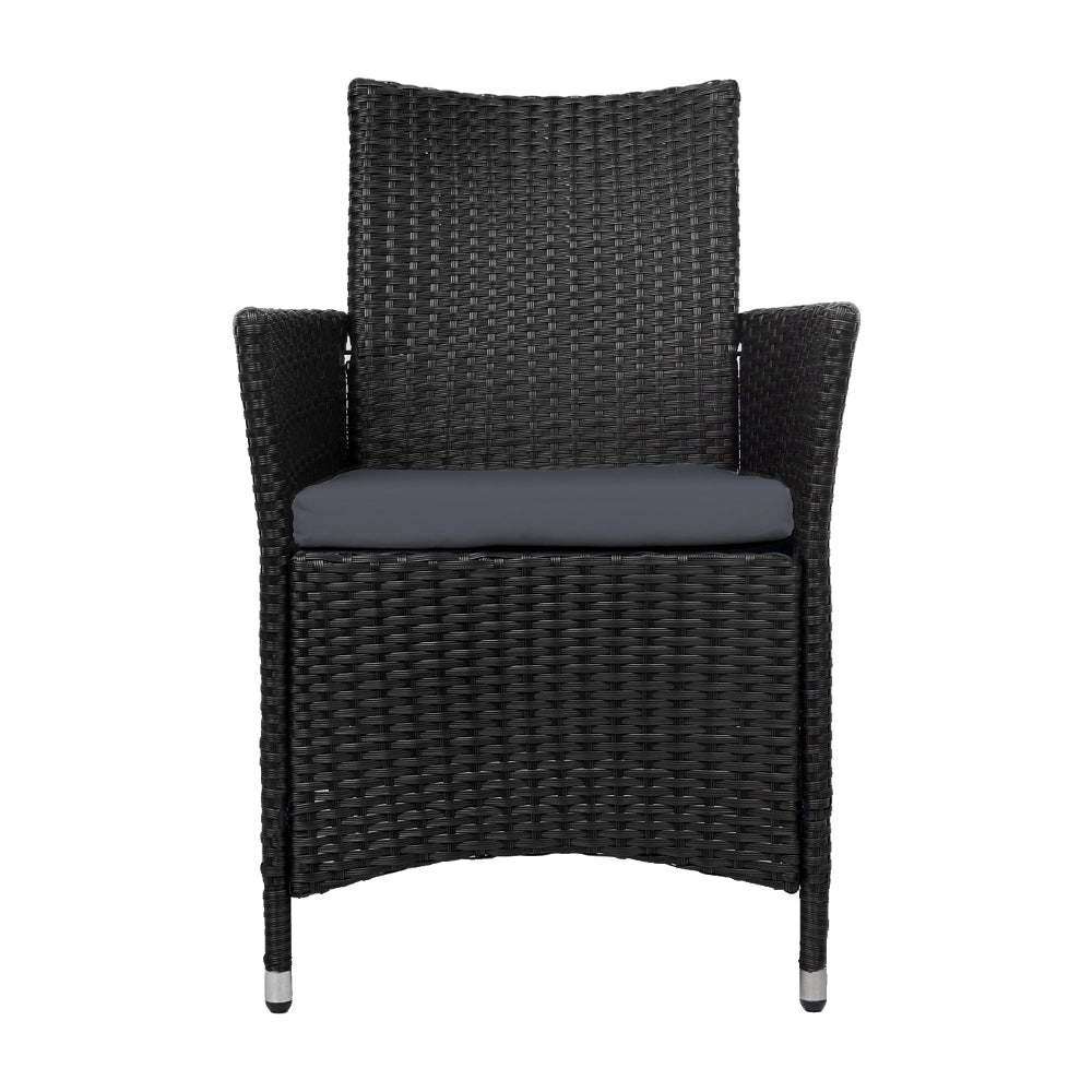 Gardeon 2PC Outdoor Dining Chairs Patio Furniture Wicker Garden Cushion Idris - Cosy Abode