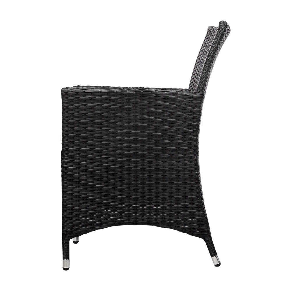 Gardeon 2PC Outdoor Dining Chairs Patio Furniture Wicker Garden Cushion Idris - Cosy Abode