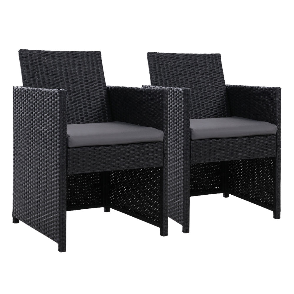 Gardeon 2PC Outdoor Dining Chairs Patio Furniture Wicker Garden Cushion Hugo - Cosy Abode