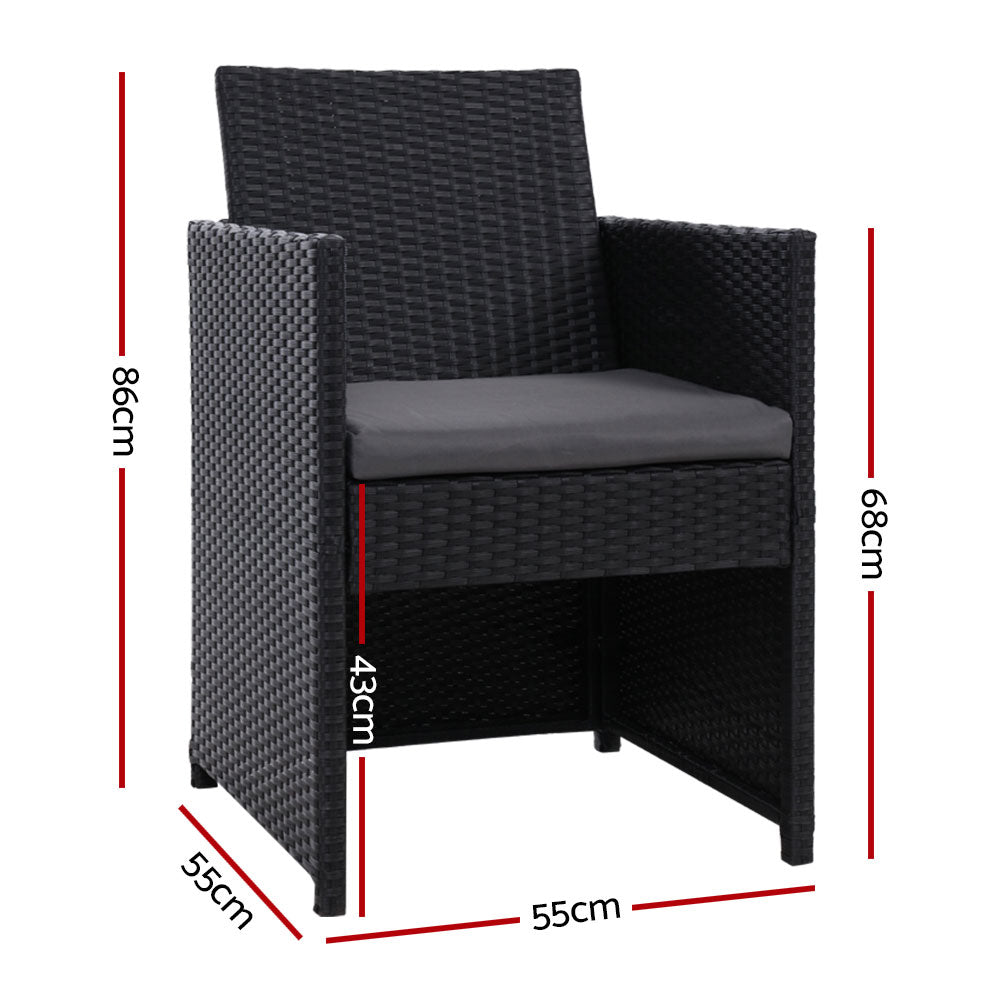 Gardeon 2PC Outdoor Dining Chairs Patio Furniture Wicker Garden Cushion Hugo - Cosy Abode