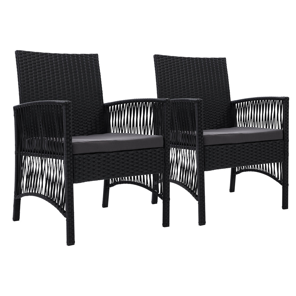 Gardeon 2PC Outdoor Dining Chairs Patio Furniture Wicker Lounge Chair Garden - Cosy Abode