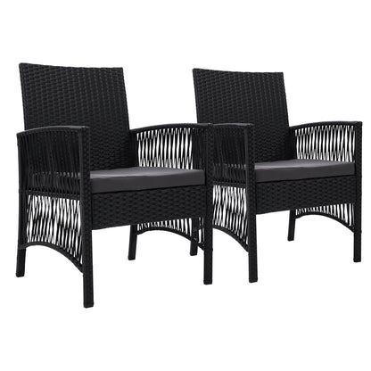 Gardeon 2PC Outdoor Dining Chairs Patio Furniture Wicker Lounge Chair Garden - Cosy Abode