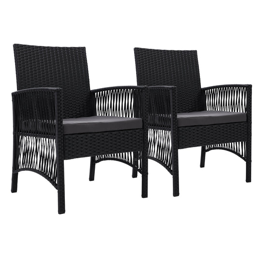 Gardeon 2PC Outdoor Dining Chairs Patio Furniture Wicker Lounge Chair Garden - Cosy Abode
