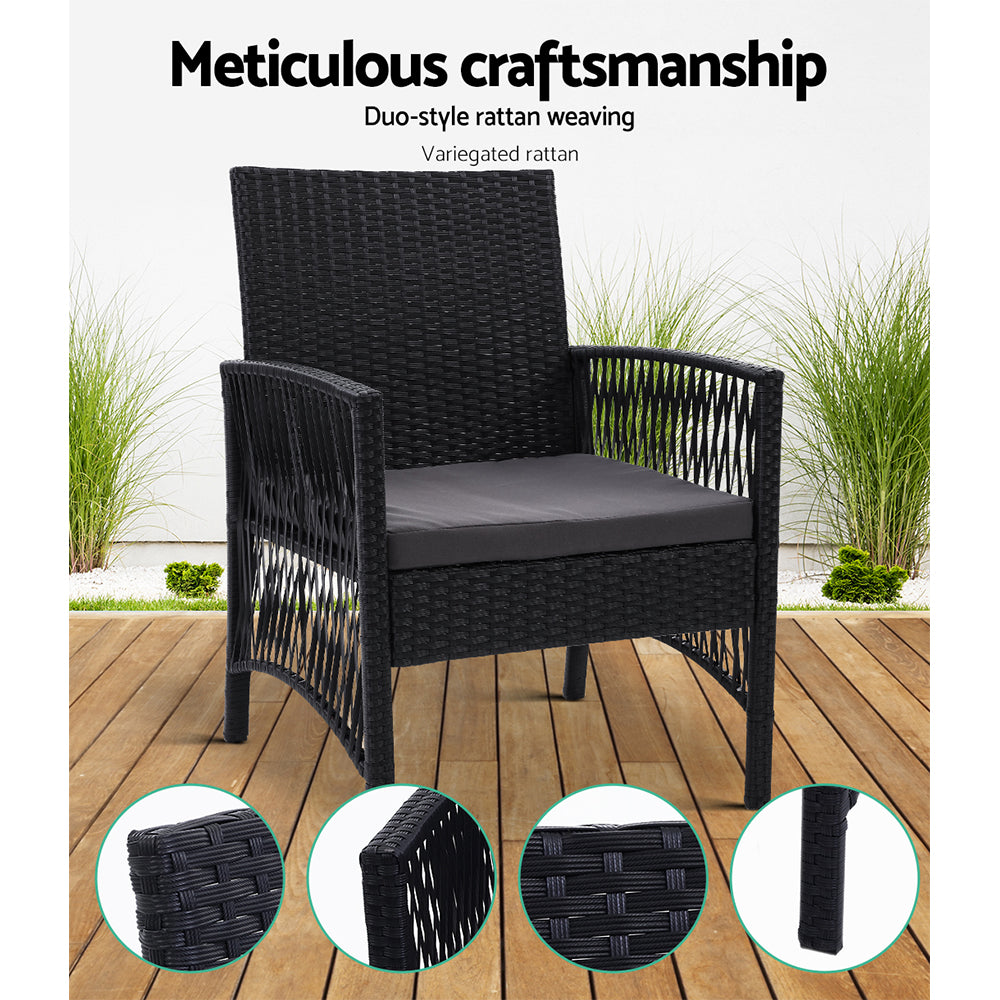 Gardeon 2PC Outdoor Dining Chairs Patio Furniture Wicker Lounge Chair Garden - Cosy Abode