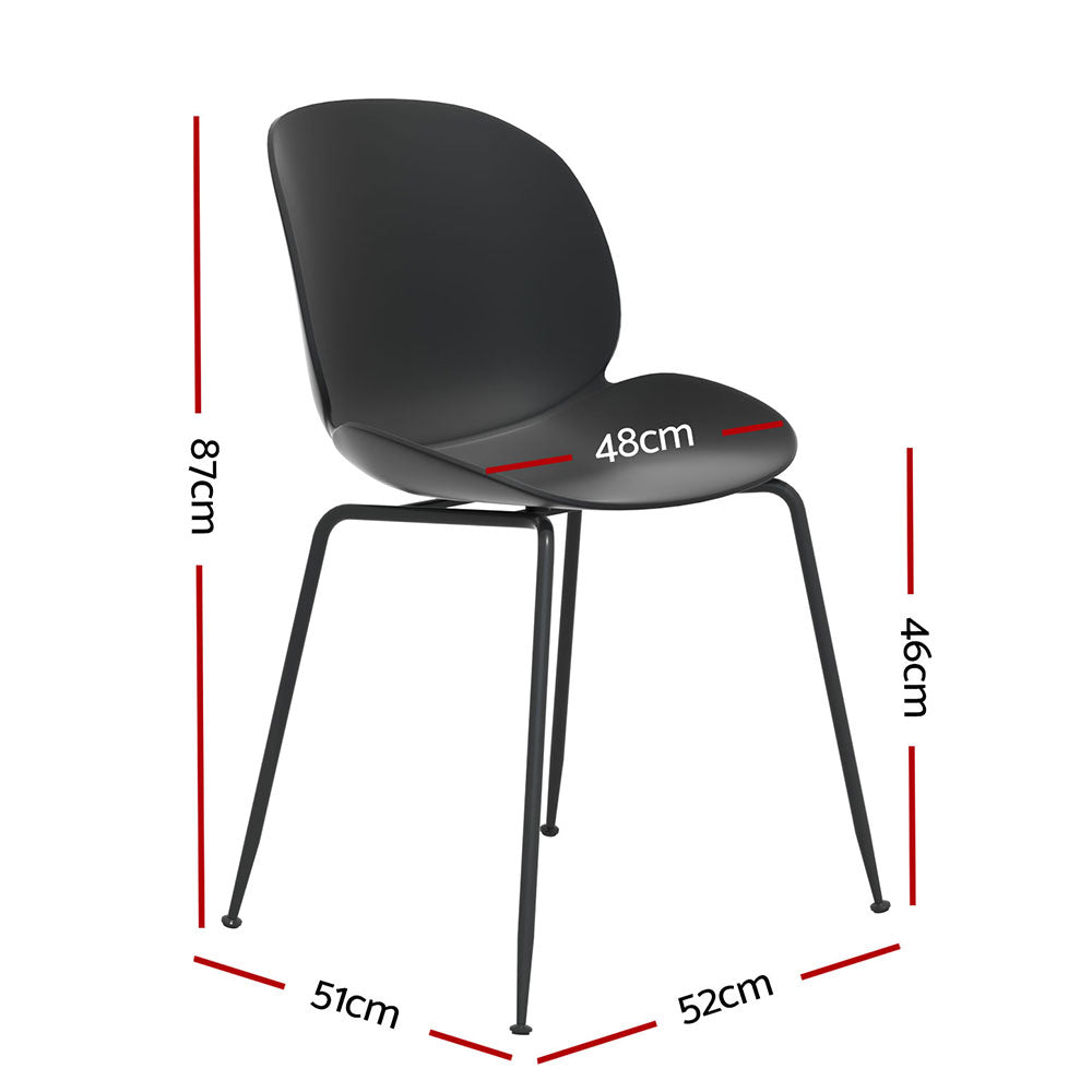 Gardeon 4PC Outdoor Dining Chairs Lounge Chair Patio Garden Furniture Black - Cosy Abode