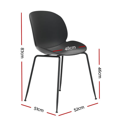 Gardeon 4PC Outdoor Dining Chairs Lounge Chair Patio Garden Furniture Black - Cosy Abode