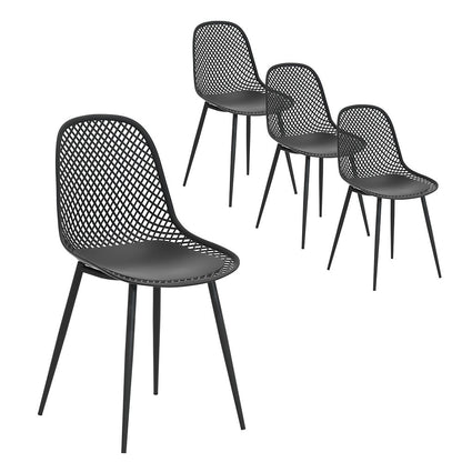 Gardeon 4PC Outdoor Dining Chairs PP Lounge Chair Patio Garden Furniture Black - Cosy Abode