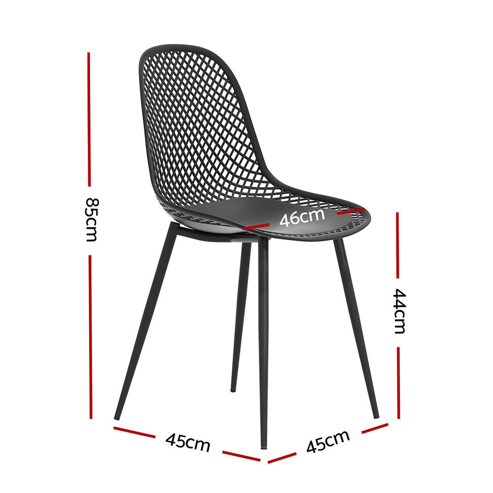 Gardeon 4PC Outdoor Dining Chairs PP Lounge Chair Patio Garden Furniture Black - Cosy Abode