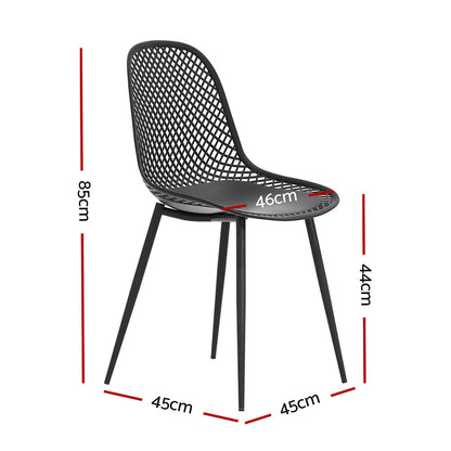 Gardeon 4PC Outdoor Dining Chairs PP Lounge Chair Patio Garden Furniture Black - Cosy Abode
