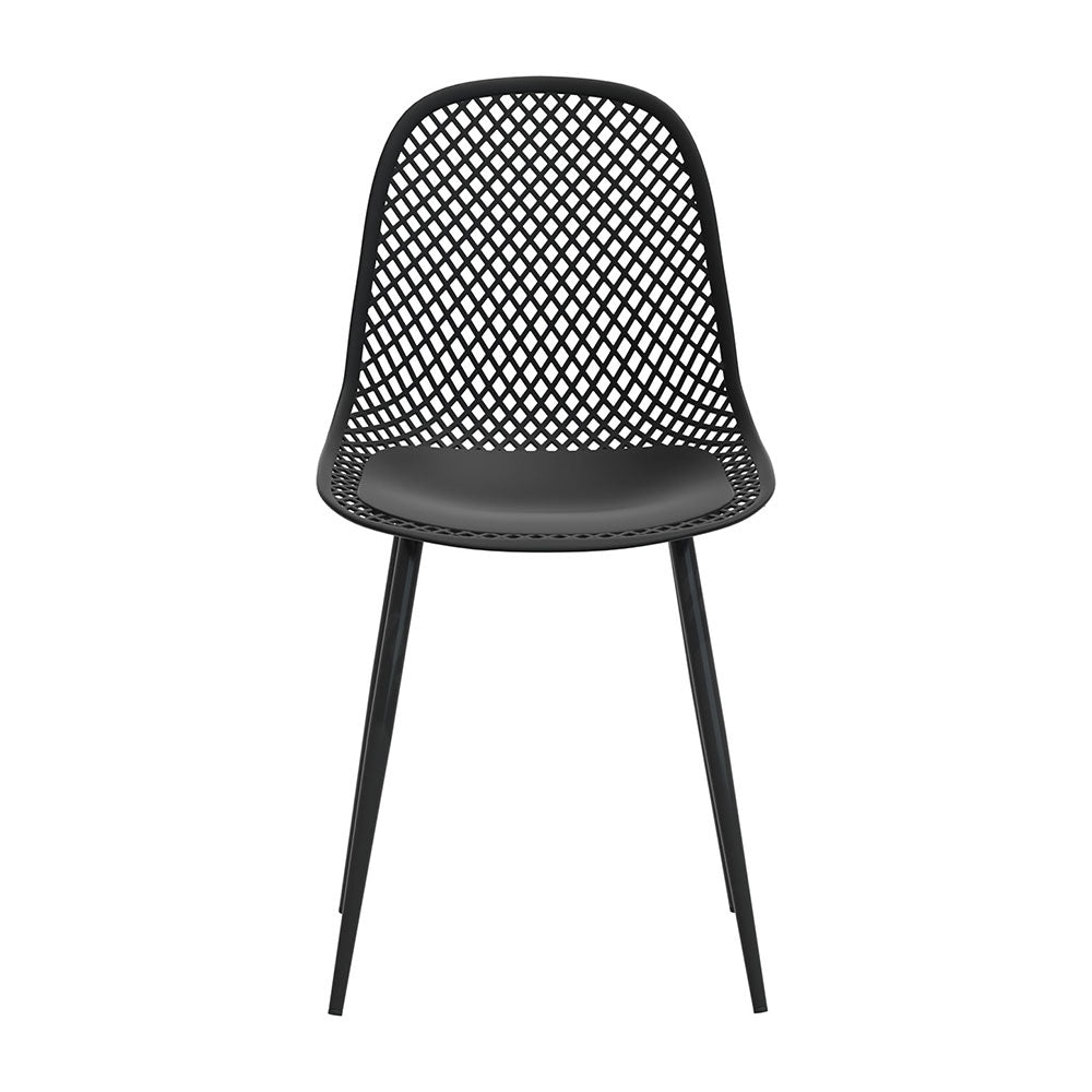 Gardeon 4PC Outdoor Dining Chairs PP Lounge Chair Patio Garden Furniture Black - Cosy Abode