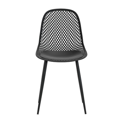 Gardeon 4PC Outdoor Dining Chairs PP Lounge Chair Patio Garden Furniture Black - Cosy Abode