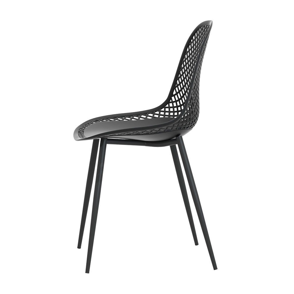 Gardeon 4PC Outdoor Dining Chairs PP Lounge Chair Patio Garden Furniture Black - Cosy Abode