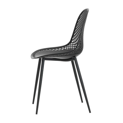 Gardeon 4PC Outdoor Dining Chairs PP Lounge Chair Patio Garden Furniture Black - Cosy Abode
