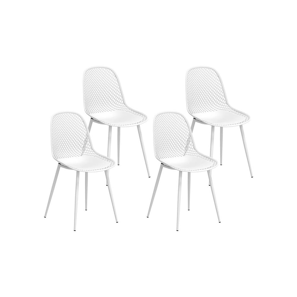Gardeon 4PC Outdoor Dining Chairs PP Lounge Chair Patio Garden Furniture White - Cosy Abode