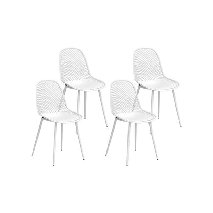 Gardeon 4PC Outdoor Dining Chairs PP Lounge Chair Patio Garden Furniture White - Cosy Abode