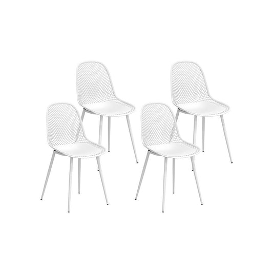 Gardeon 4PC Outdoor Dining Chairs PP Lounge Chair Patio Garden Furniture White - Cosy Abode
