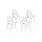 Gardeon 4PC Outdoor Dining Chairs PP Lounge Chair Patio Garden Furniture White - Cosy Abode
