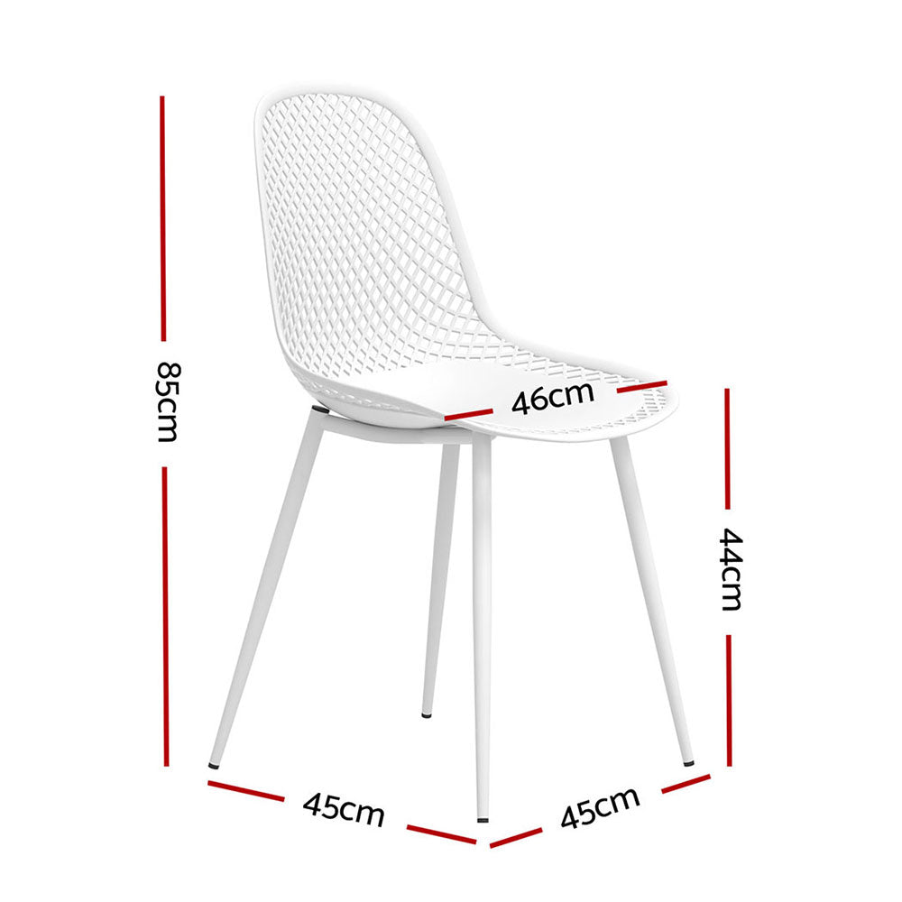 Gardeon 4PC Outdoor Dining Chairs PP Lounge Chair Patio Garden Furniture White - Cosy Abode