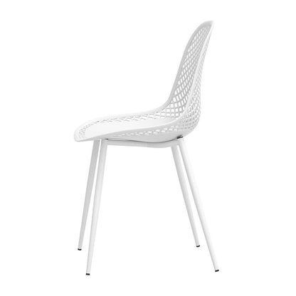 Gardeon 4PC Outdoor Dining Chairs PP Lounge Chair Patio Garden Furniture White - Cosy Abode