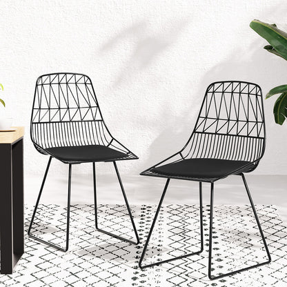 Gardeon 2PC Outdoor Dining Chairs Steel Lounge Chair Patio Garden Furniture - Cosy Abode