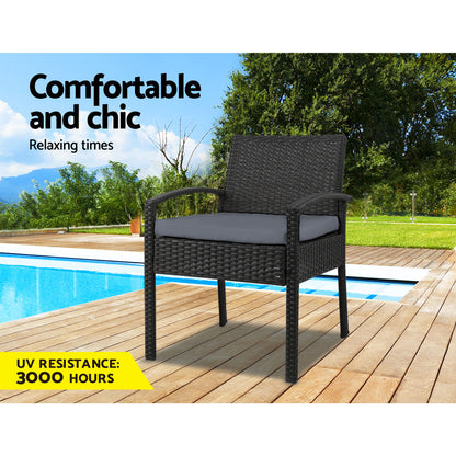 Gardeon Outdoor Dining Chairs Patio Furniture Rattan Lounge Chair Cushion Felix - Cosy Abode