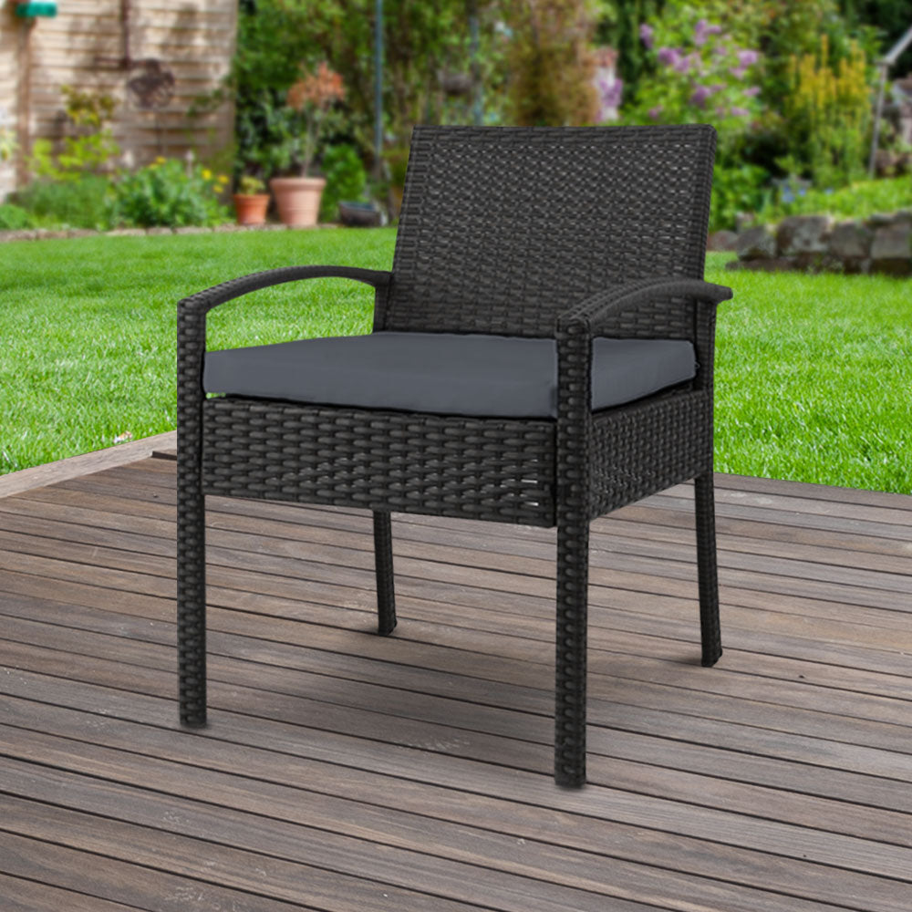 Gardeon Outdoor Dining Chairs Patio Furniture Rattan Lounge Chair Cushion Felix - Cosy Abode