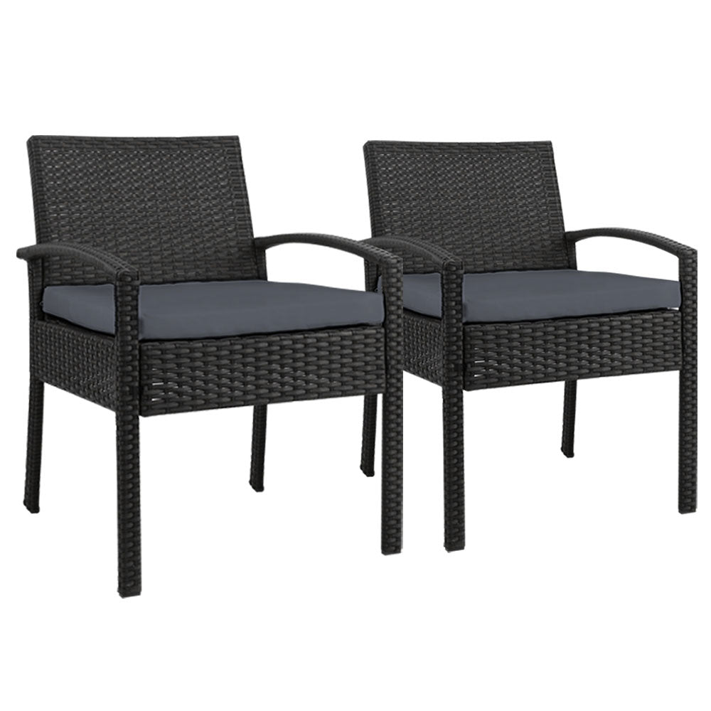 Gardeon Felix 2 Pc Rattan Outdoor Dining Chairs - Cosy Abode