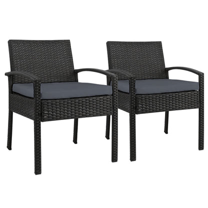 Gardeon Felix 2 Pc Rattan Outdoor Dining Chairs - Cosy Abode