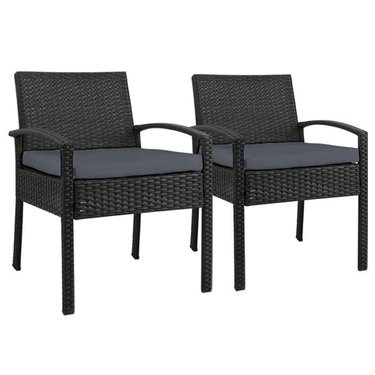 Gardeon Felix 2 Pc Rattan Outdoor Dining Chairs - Cosy Abode