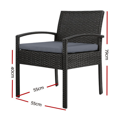 Gardeon Felix 2 Pc Rattan Outdoor Dining Chairs - Cosy Abode