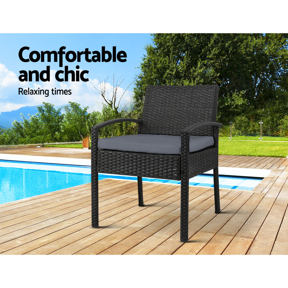 Gardeon Felix 2 Pc Rattan Outdoor Dining Chairs - Cosy Abode