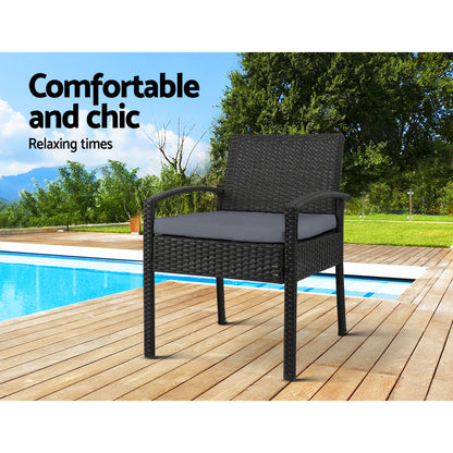 Gardeon Felix 2 Pc Rattan Outdoor Dining Chairs - Cosy Abode