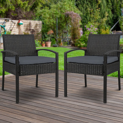 Gardeon Felix 2 Pc Rattan Outdoor Dining Chairs - Cosy Abode