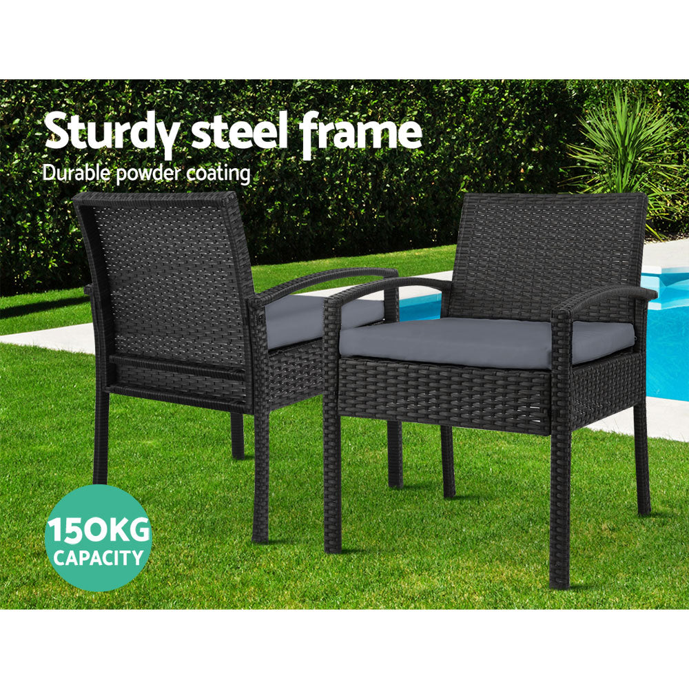 Gardeon Felix 2 Pc Rattan Outdoor Dining Chairs - Cosy Abode