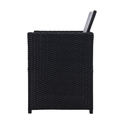 Gardeon 3PC Bistro Set Outdoor Furniture Rattan Table Chairs Cushion Patio Garden Hugo - Cosy Abode