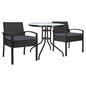 Gardeon 3PC Bistro Set Outdoor Furniture Rattan Table Chairs Cushion Patio Garden Felix - Cosy Abode