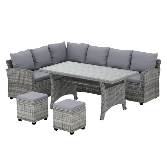 Gardeon Outdoor Dining Set Wicker Table Chairs Setting 8 Seater - Cosy Abode