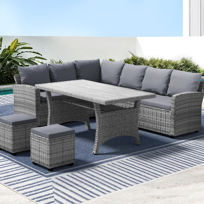 Gardeon Outdoor Dining Set Wicker Table Chairs Setting 8 Seater - Cosy Abode
