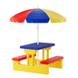 Keezi Kids Outdoor Table and Chairs Set Picnic Bench Umbrella Children Indoor - Cosy Abode