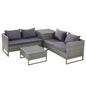 Gardeon 4-Seater Outdoor Sofa Furniture Lounge Set Wicker Setting Grey - Cosy Abode