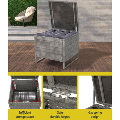 Gardeon 4-Seater Outdoor Sofa Furniture Lounge Set Wicker Setting Grey - Cosy Abode
