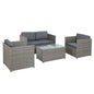 Gardeon 4-Piece Outdoor Sofa Set Wicker Couch Lounge Setting Grey - Cosy Abode