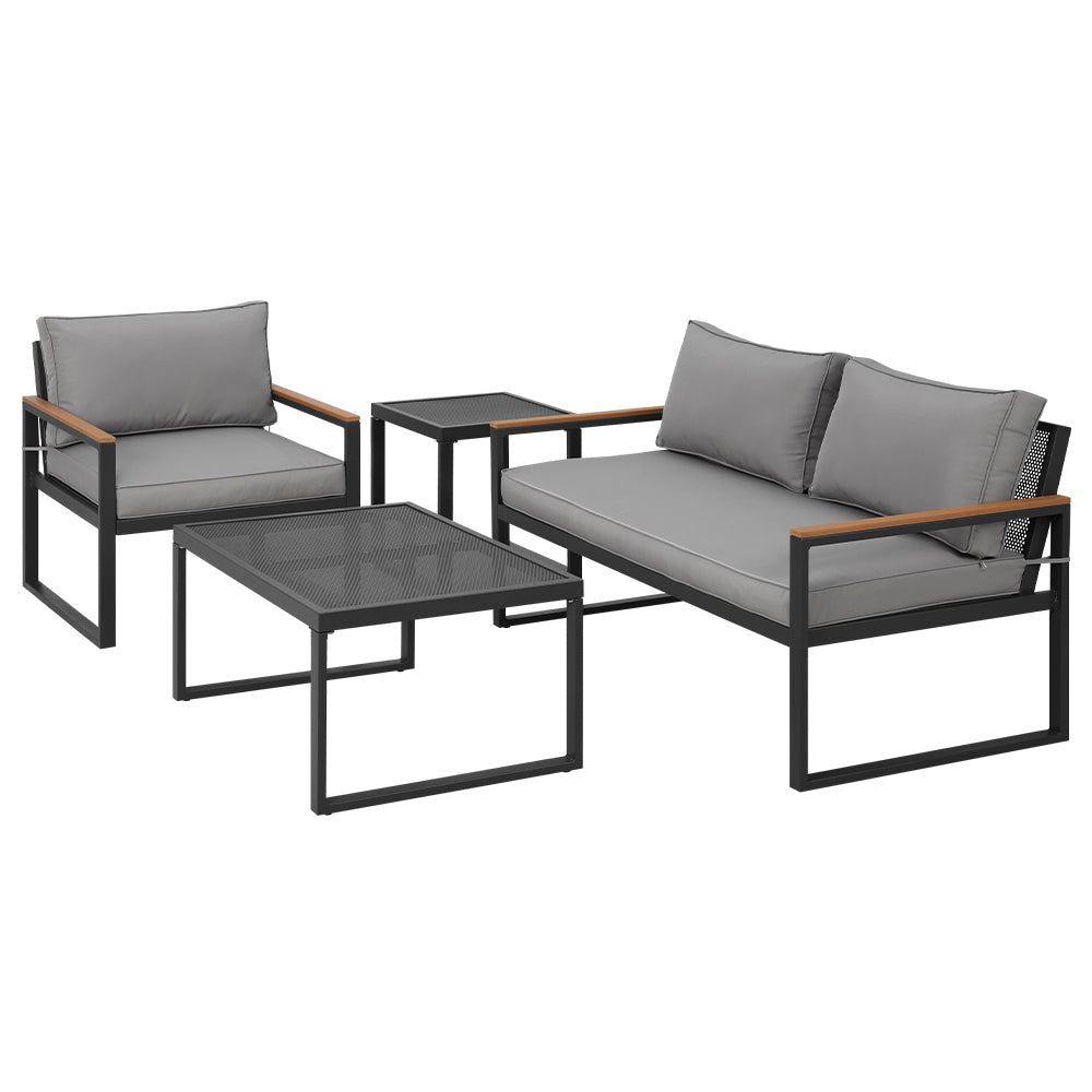 Gardeon Outdoor Sofa Set 3 Seater Corner Modular Lounge Setting Steel - Cosy Abode